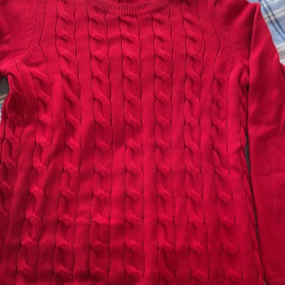 Candy Apple Red Talbots Cotton Sweater,Size S - Picture 5 of 8